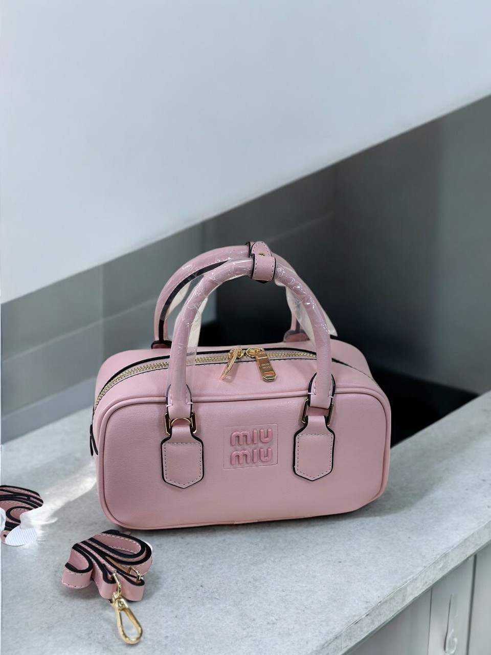 Mıu Mıu Arcadie Deri Mini Pembe