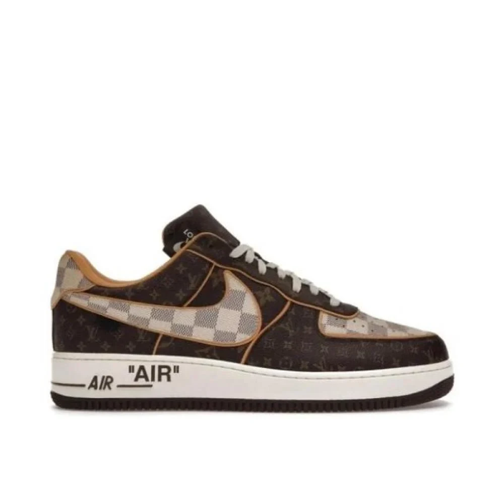 Nike Air Force x LV Brown Beige Sneakers