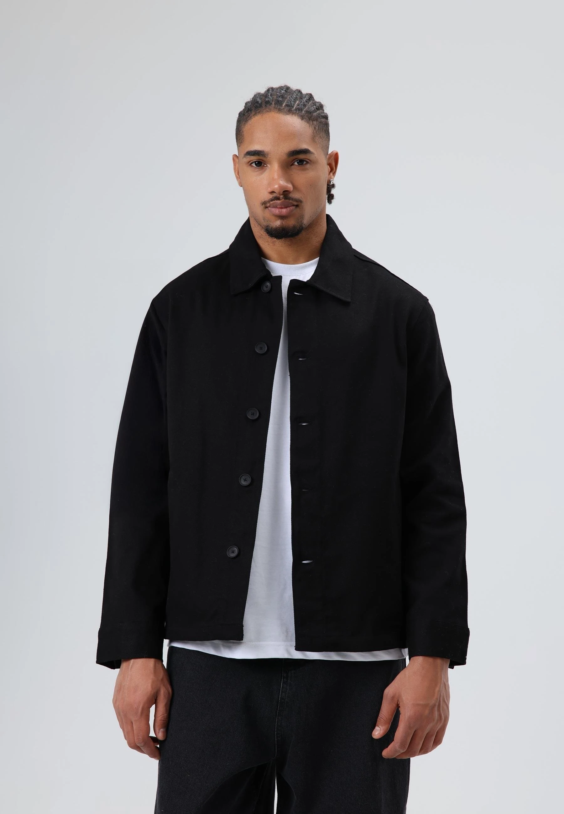 Boxy Fit Gabardin Ceket SiyahBoxy Fit Gabardin Ceket Siyah