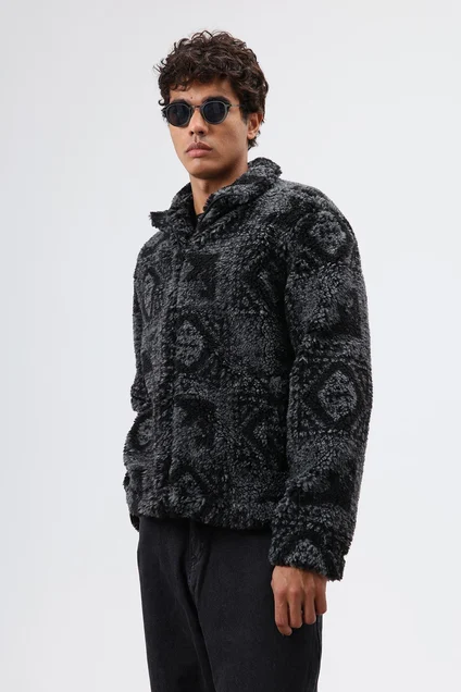 Oversize Peluş Mont Kahve