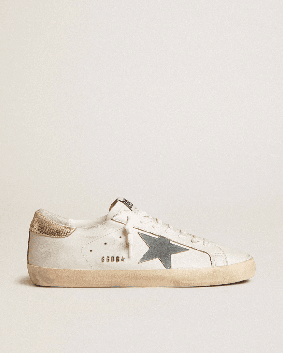 Golden goose Men's Super-Star with suede star and platinum snake-print leather heel tab