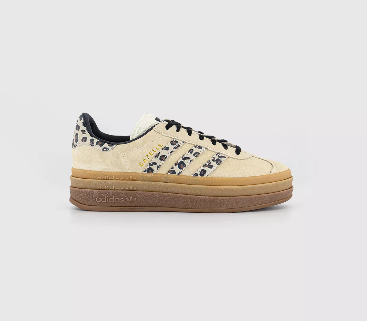 BULL3 adidas Gazelle Bold W Trainers Cream White Black Leopard