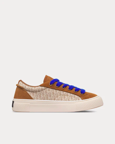 DiorB33 Brown and Cream Dior Oblique Jacquard and Brown Suede Low Top Sneakers & Trainers