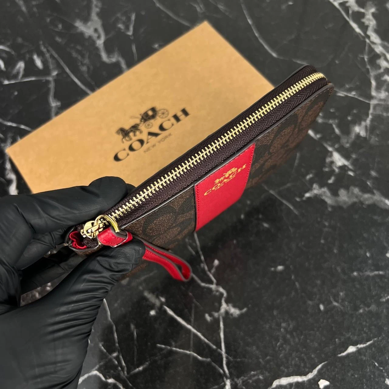 Coach Corner Zip Wristlet