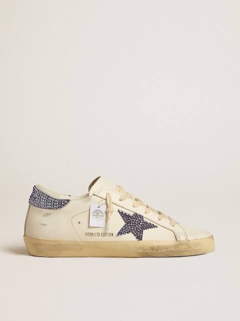 Golden Goose Women’s Super-Star LTD with suede star and heel tab with Swarovski crystals