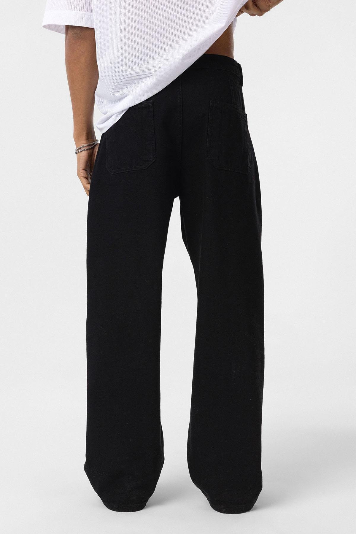 Cep Detaylı Baggy Fit Jean SiyahCep Detaylı Baggy Fit Jean Siyah