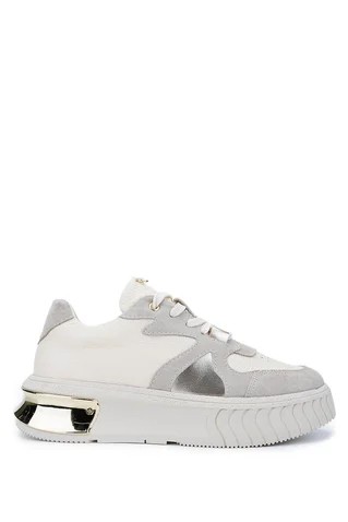 Kadın Hakiki Deri Bej Sneakers & Spor Ayakkabı