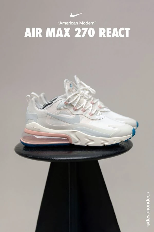 NIKE AIR MAX 270 REACT AMERICAN MODERN SUMMIT WHITE