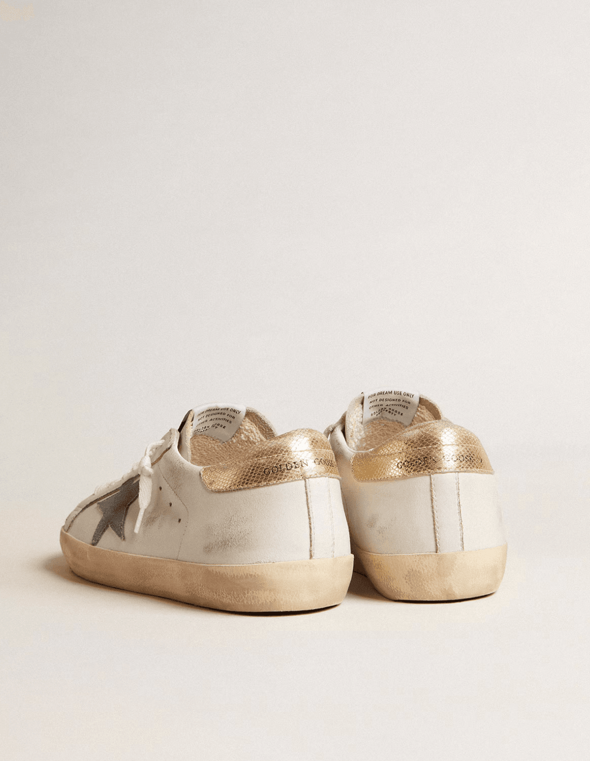 Golden goose Men's Super-Star with suede star and platinum snake-print leather heel tab