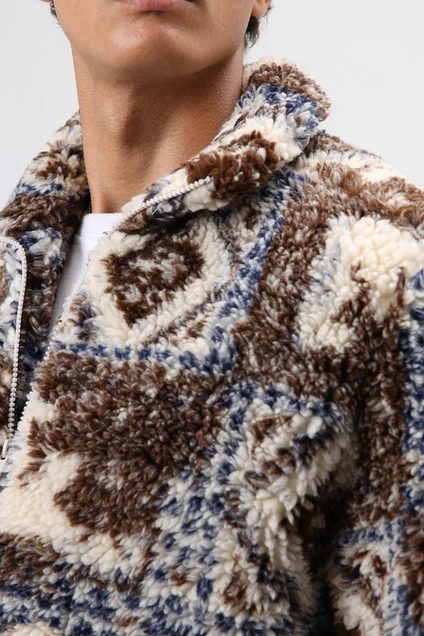 Oversize Peluş Mont Kahve