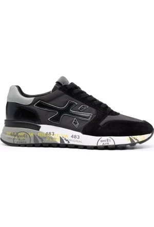 Premiata Mick Logo-Print Suede Sneakers Black