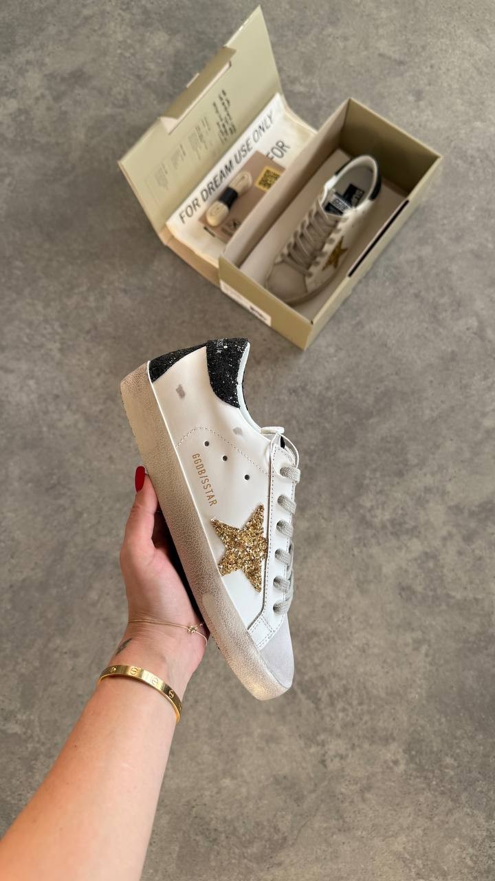 Golden Goose Gold White Black