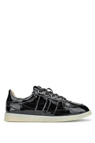 Kadın Hakiki Deri Siyah Rugan Sneakers & Spor Ayakkabı