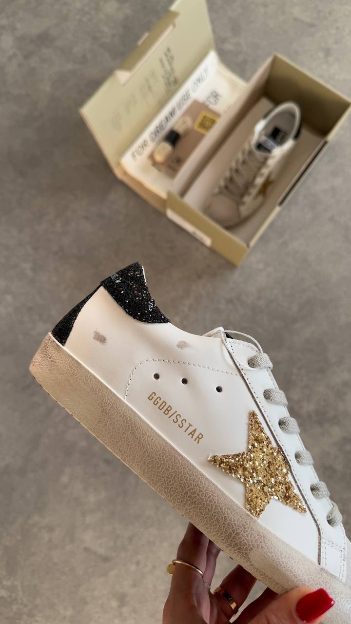 Golden Goose Gold White Black