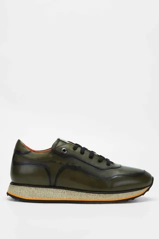 Erkek Hakiki Deri Yeşil Sneakers & Spor Ayakkabı