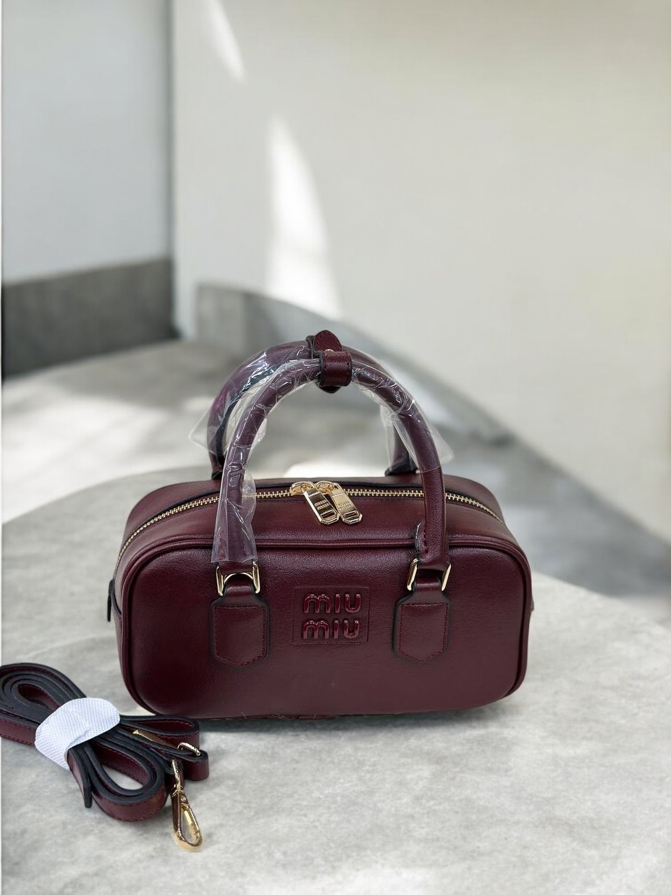 Mıu Mıu Arcadie Deri Mini Bordo