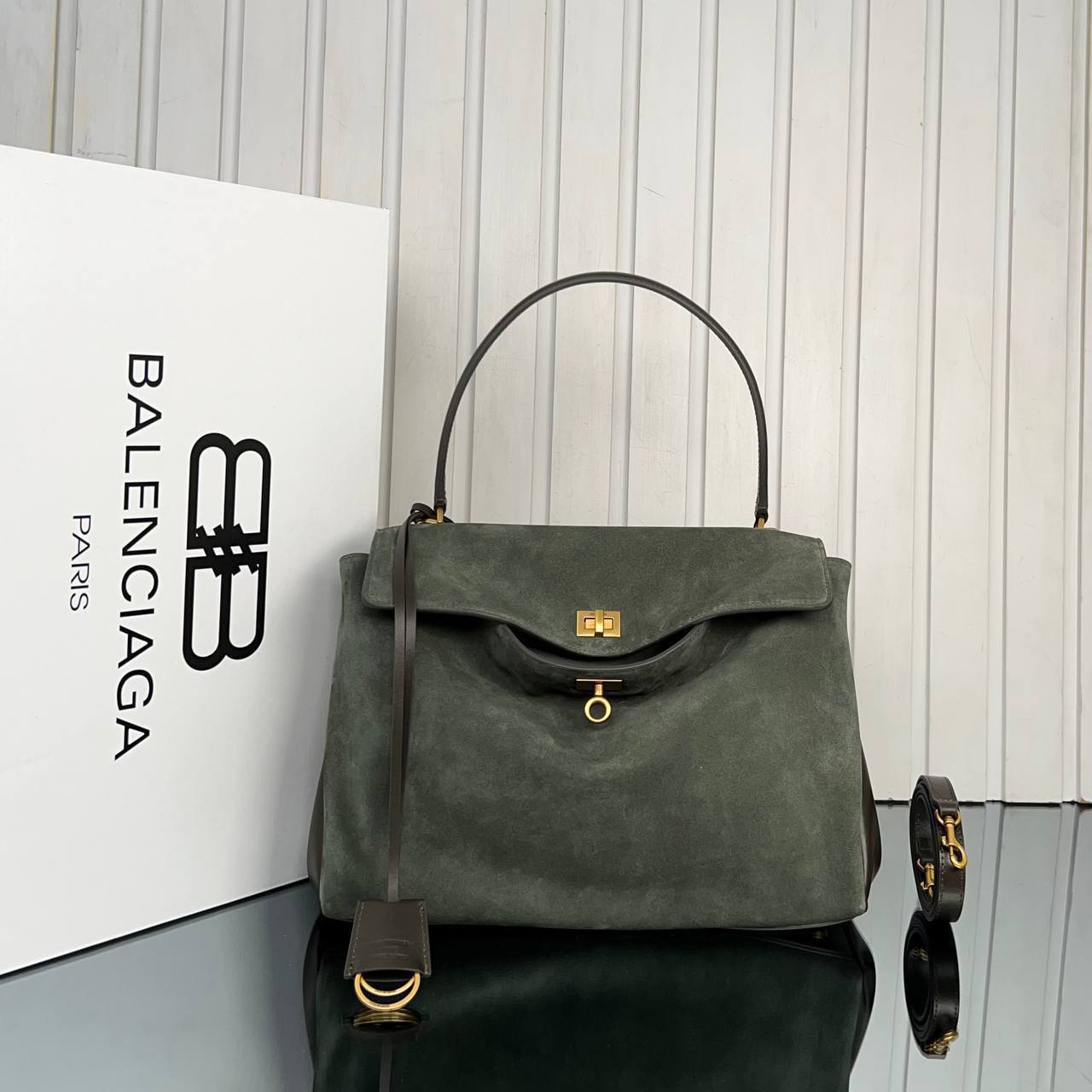 Balenciaga Rodeo Medium Suede Bag 