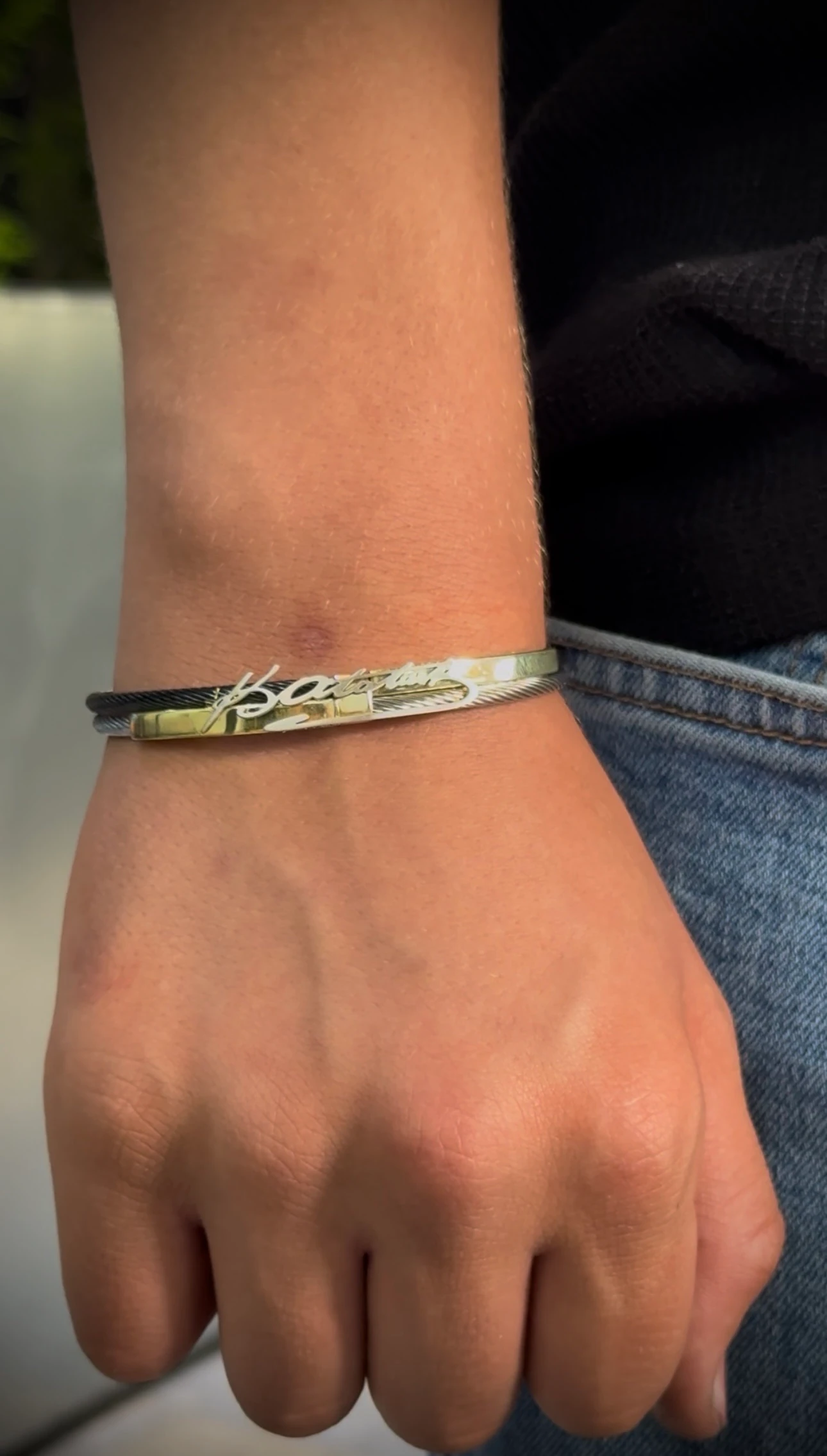 Atatürk İmzalı Çift Renk Çelik Bileklik – 925 Ayar Gümüş Detaylı, Unisex Model 