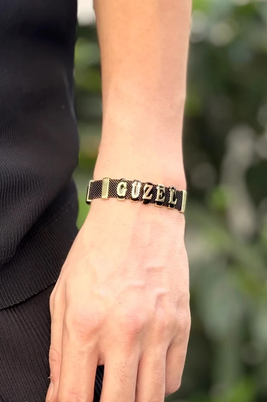 Kişiye Özel 925 Ayar Gümüş Harfli Mıknatıslı Çelik Bileklik – Unisex Model