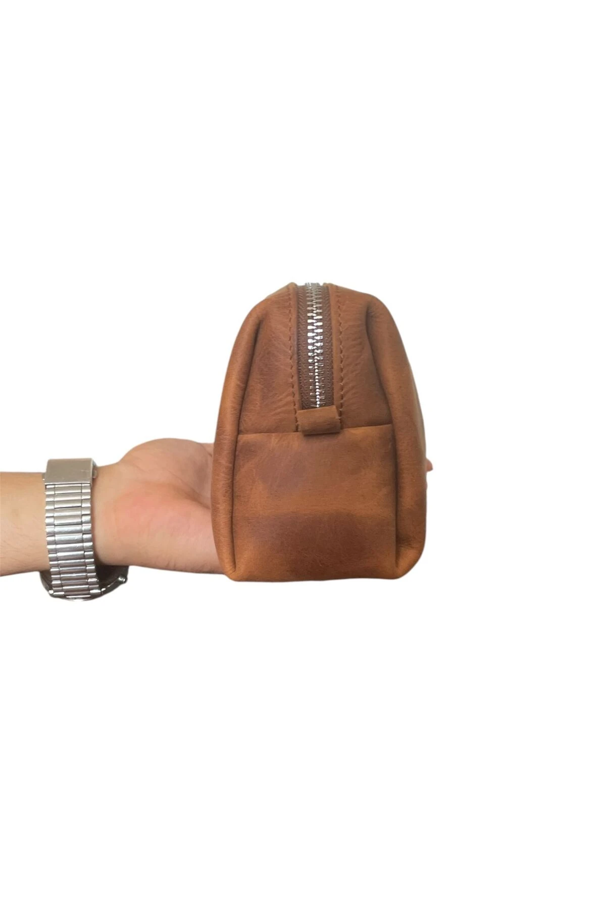 UNİSEX Hakiki Deri Portföy Clutch şık ve nazik Traş Kozmetik Bakım Ve Günlük El Çantası 19X9X10