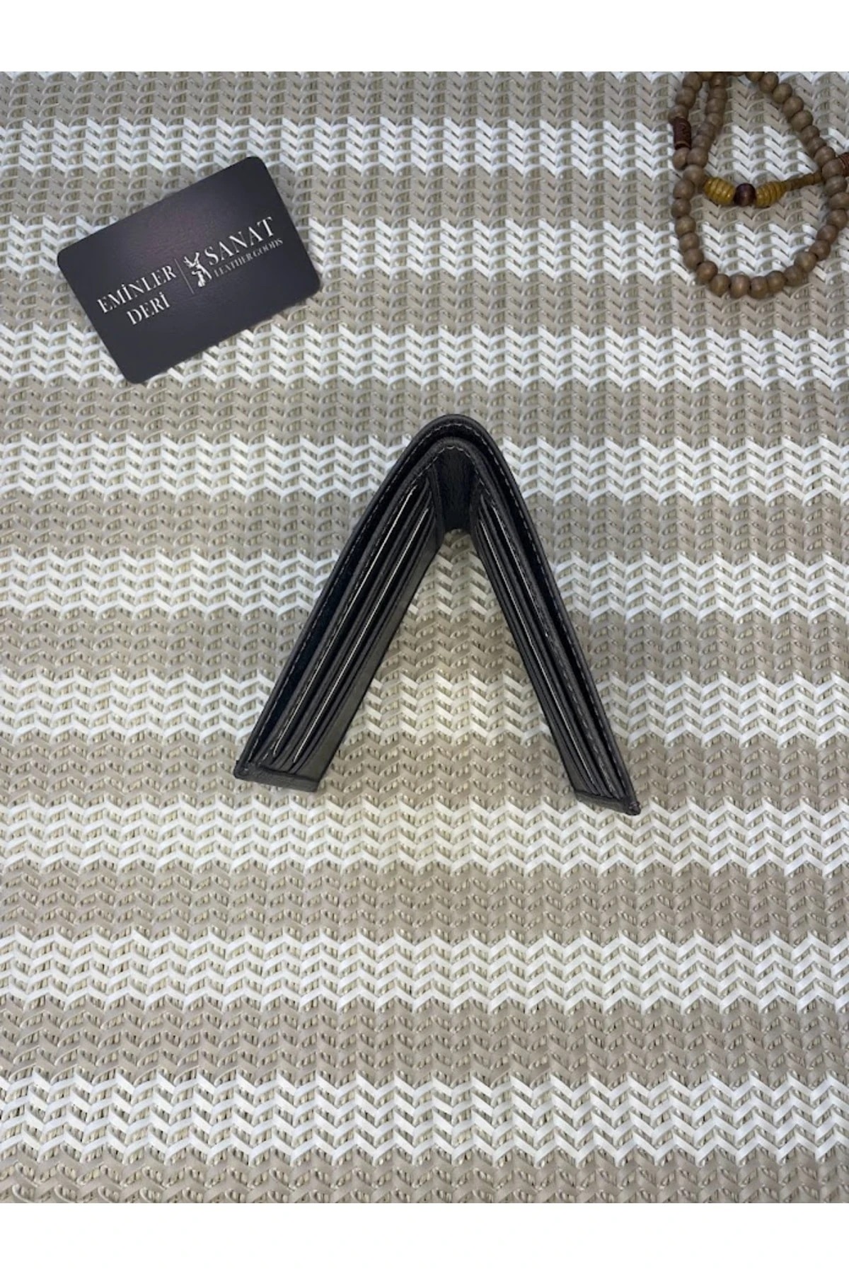 Hakiki deri klasik erkek cüzdan siyah