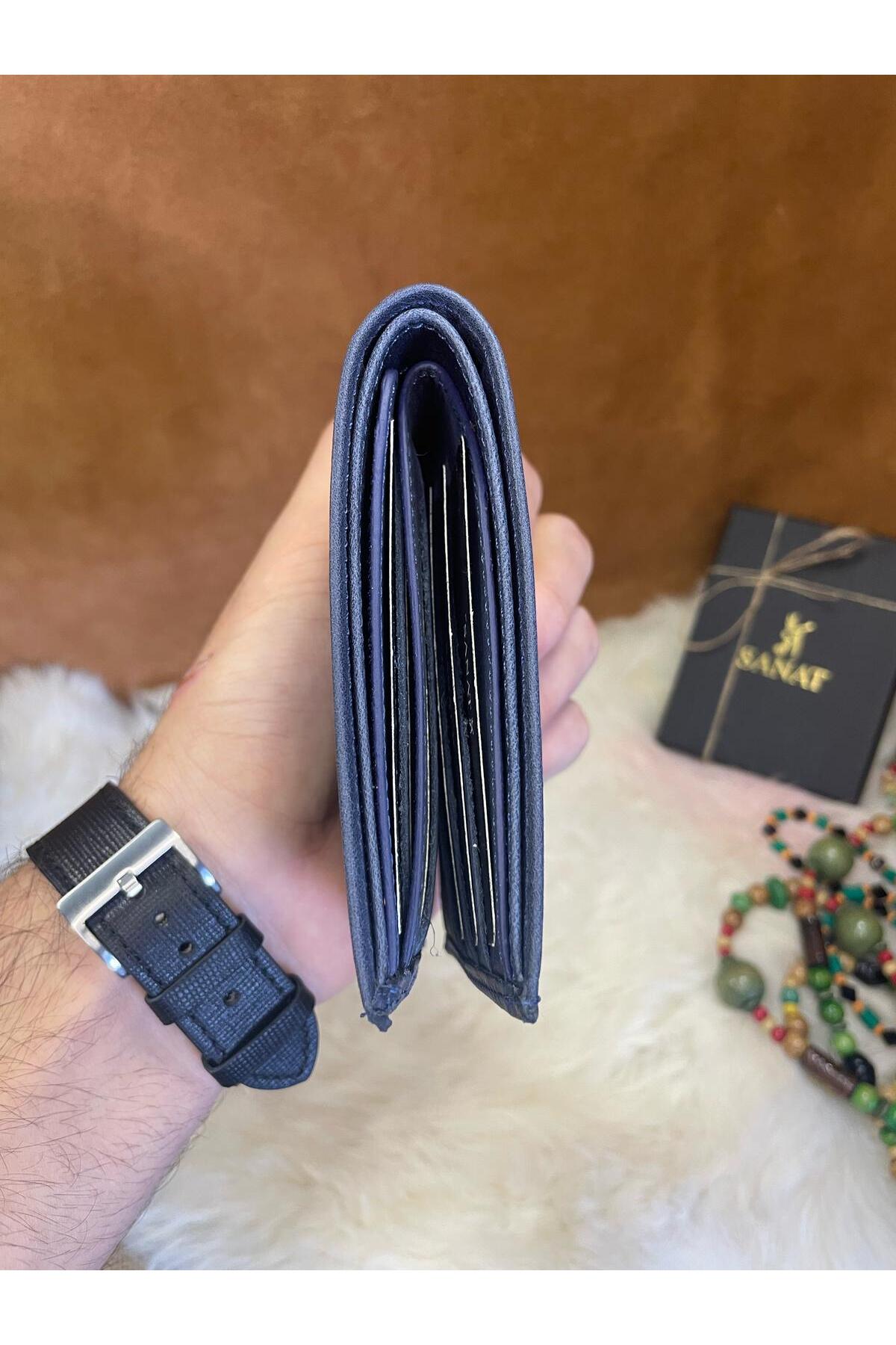 SL-609 hakiki deri dalgalı kartlıklı kimlik,ehliyet bölmeli içten extra kartlıklı erkek cüzdan