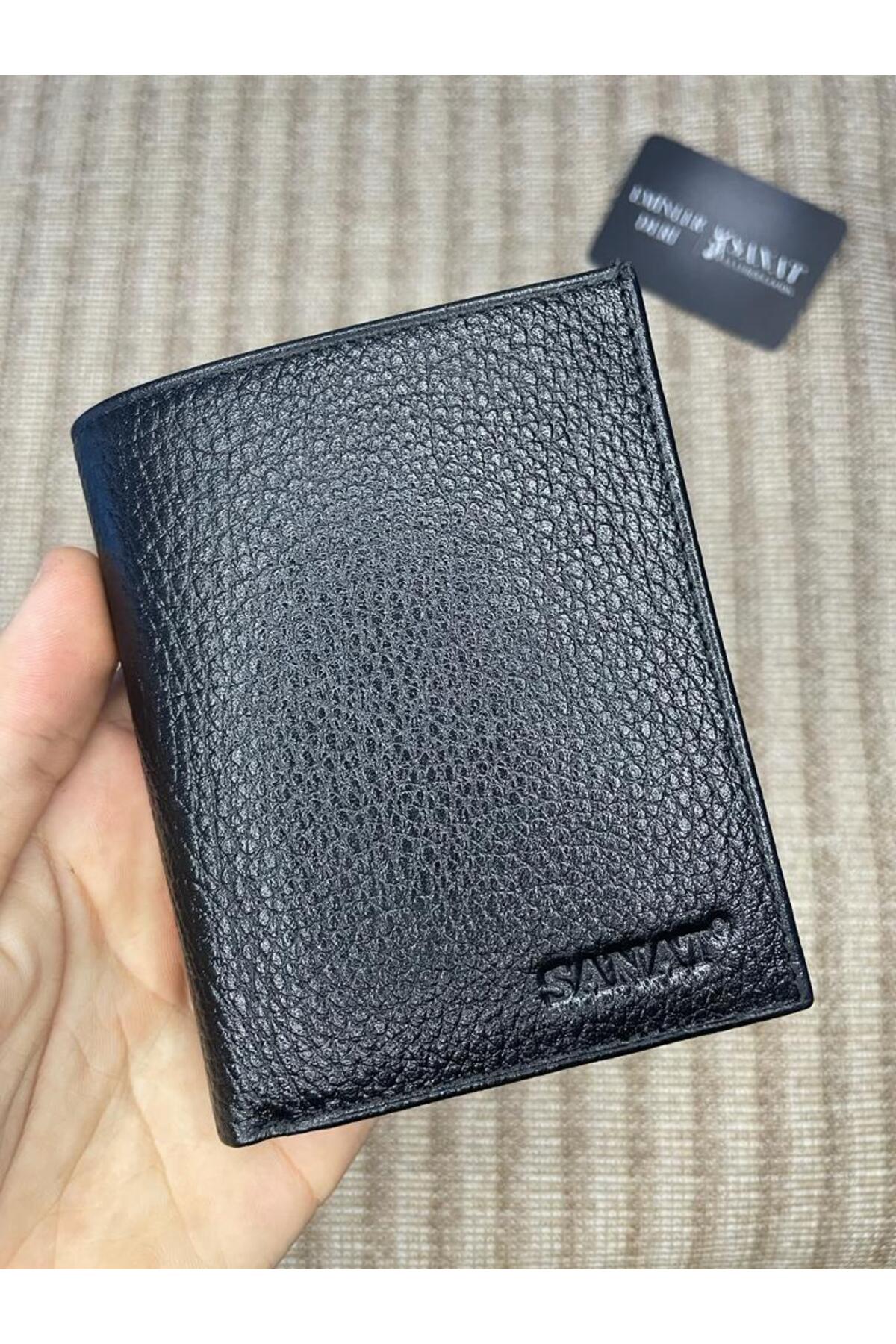 SL-666 hakiki deri çok kart bölmeli erkek cüzdanı SANAT LEATHER