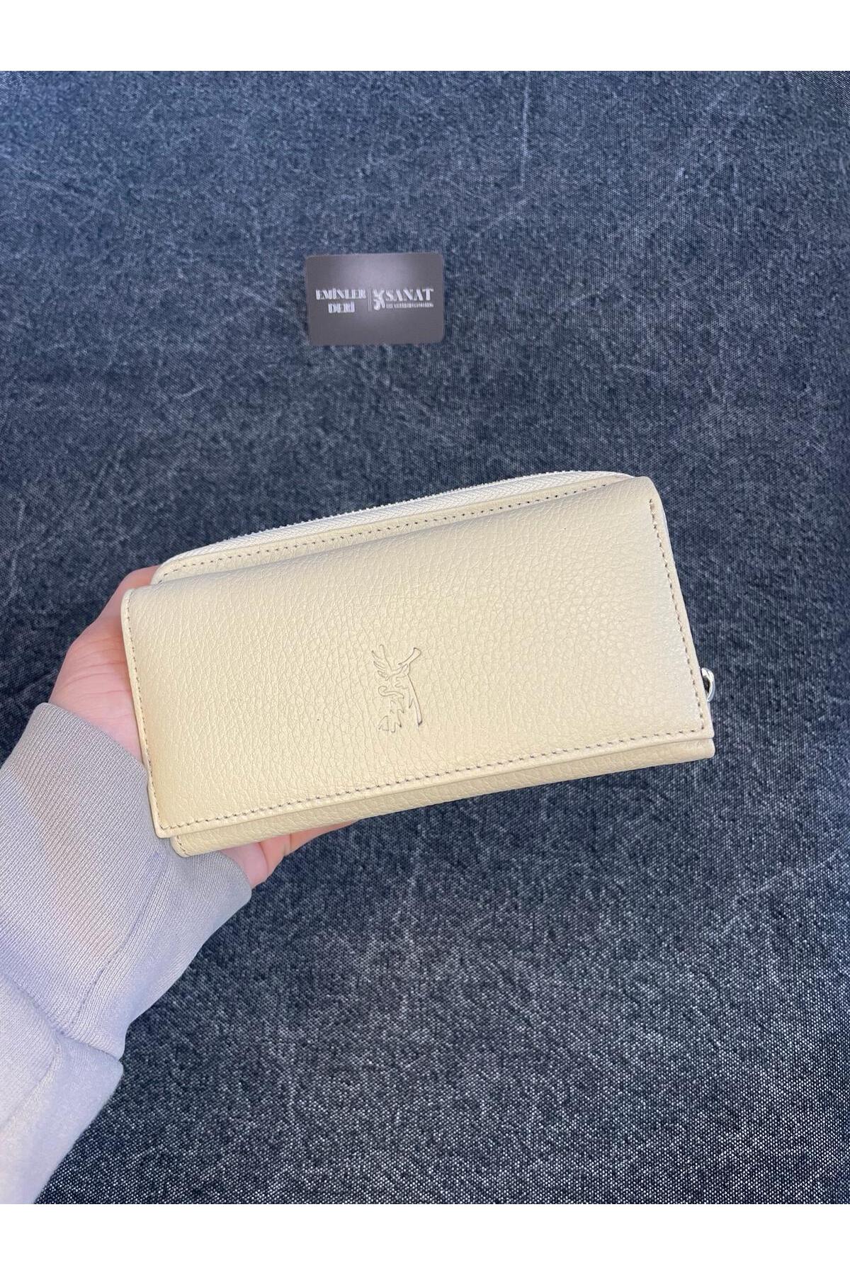 SL-2138 hakiki deri çok kartlıklı ve fermuarlı  cüzdan (16,5 cm/9cm) SANAT