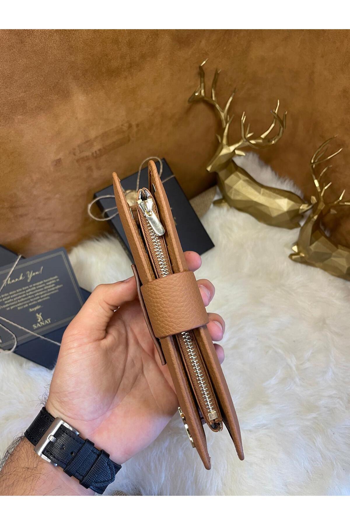 SL-2183 hakiki deri patlı şık kadın PORTFÖY cüzdanı 19CM X 9CM