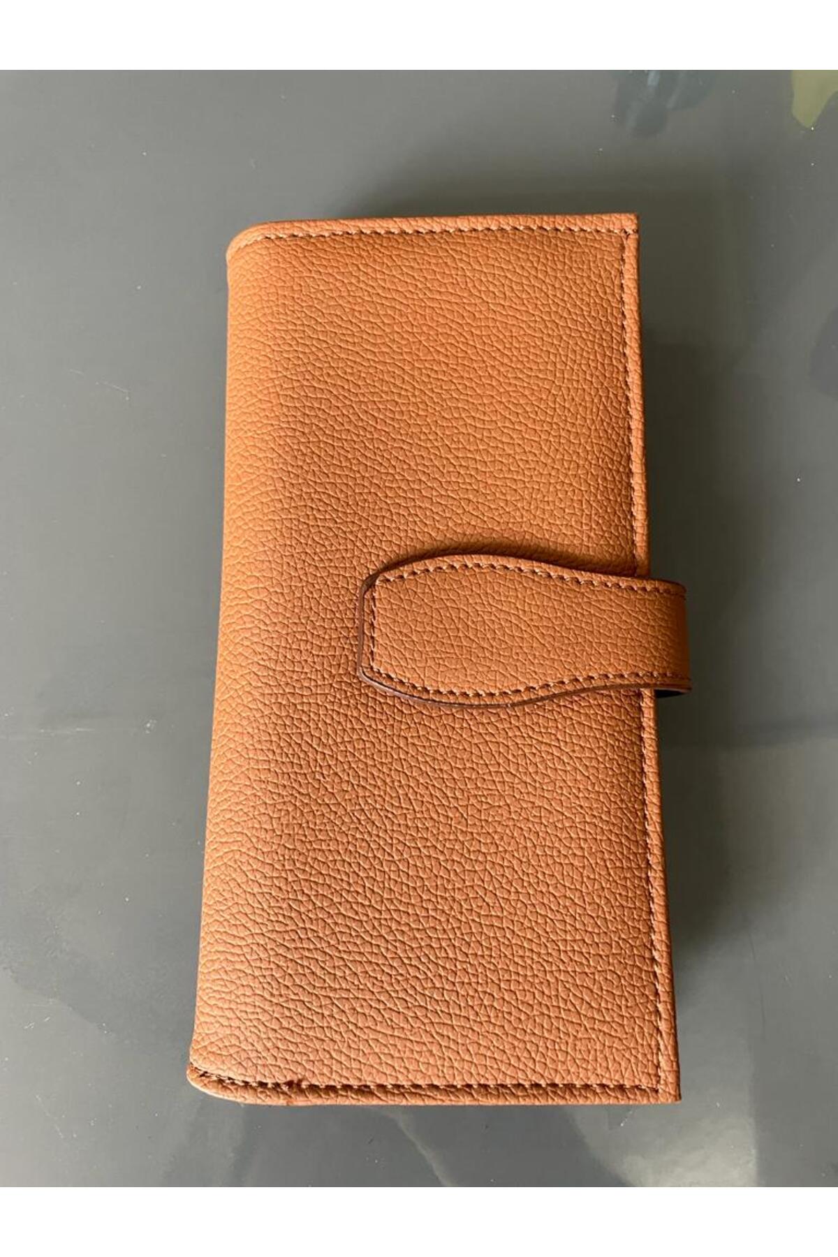 Sl-cr7 Suni Deri Telefon Bölmeli Şık Cüzdan 18,5 Cm X 9,5 Cm