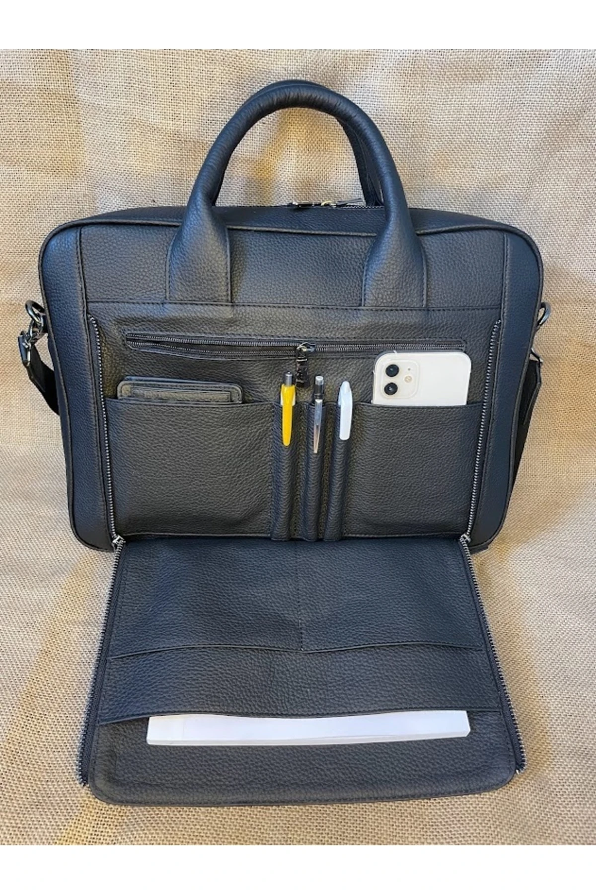 Sl-518 Hakiki Deri Özel Üretim Laptop/dizüstü Bilgisayar Çantası 38cm×28cm×9,5cm