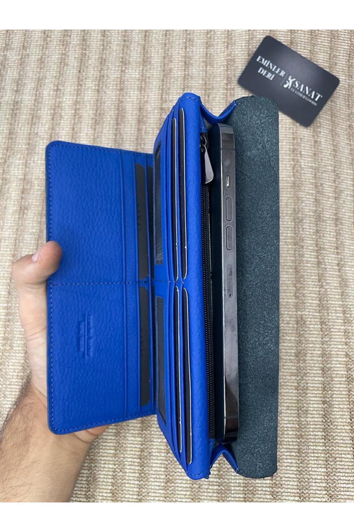 SL-2160 hakiki deri telefon bölmeli YAZ SEZONU örgülü kadın cüzdanı SANAT LEATHER