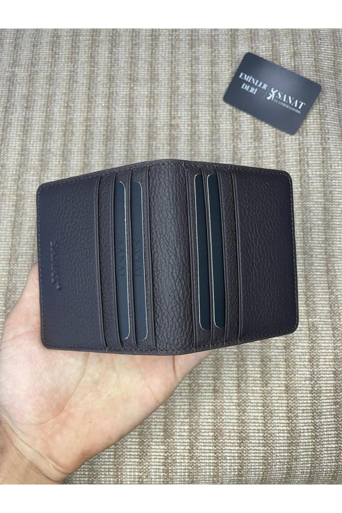 SL-06390 hakiki deri çıtçıtlı para koyma bölmeli şık erkek cüzdanı & kartlığı SANAT LEATHER