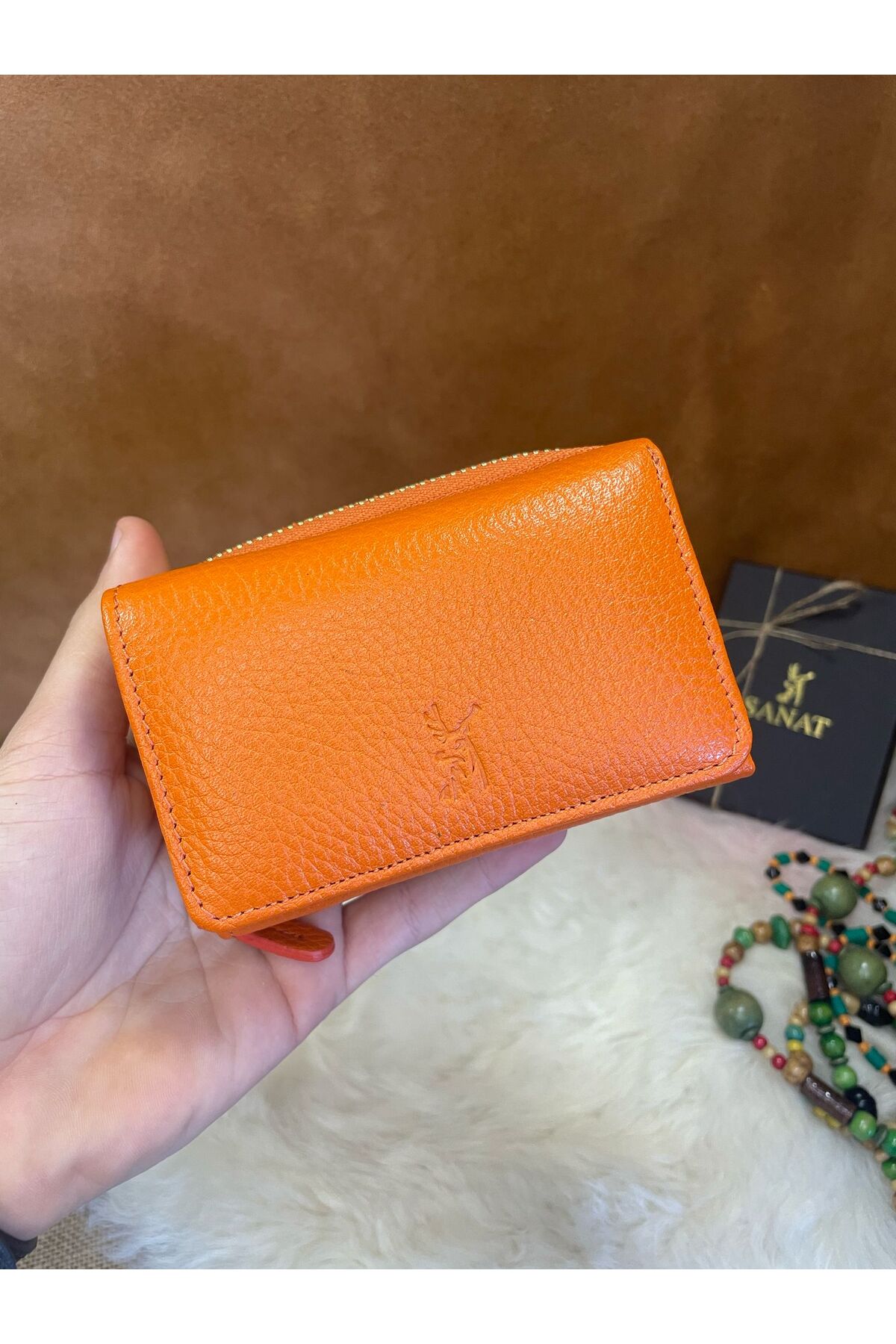 SL-03 Hakiki deri şık küçük kadın cüzdanı 12cm X 8cm