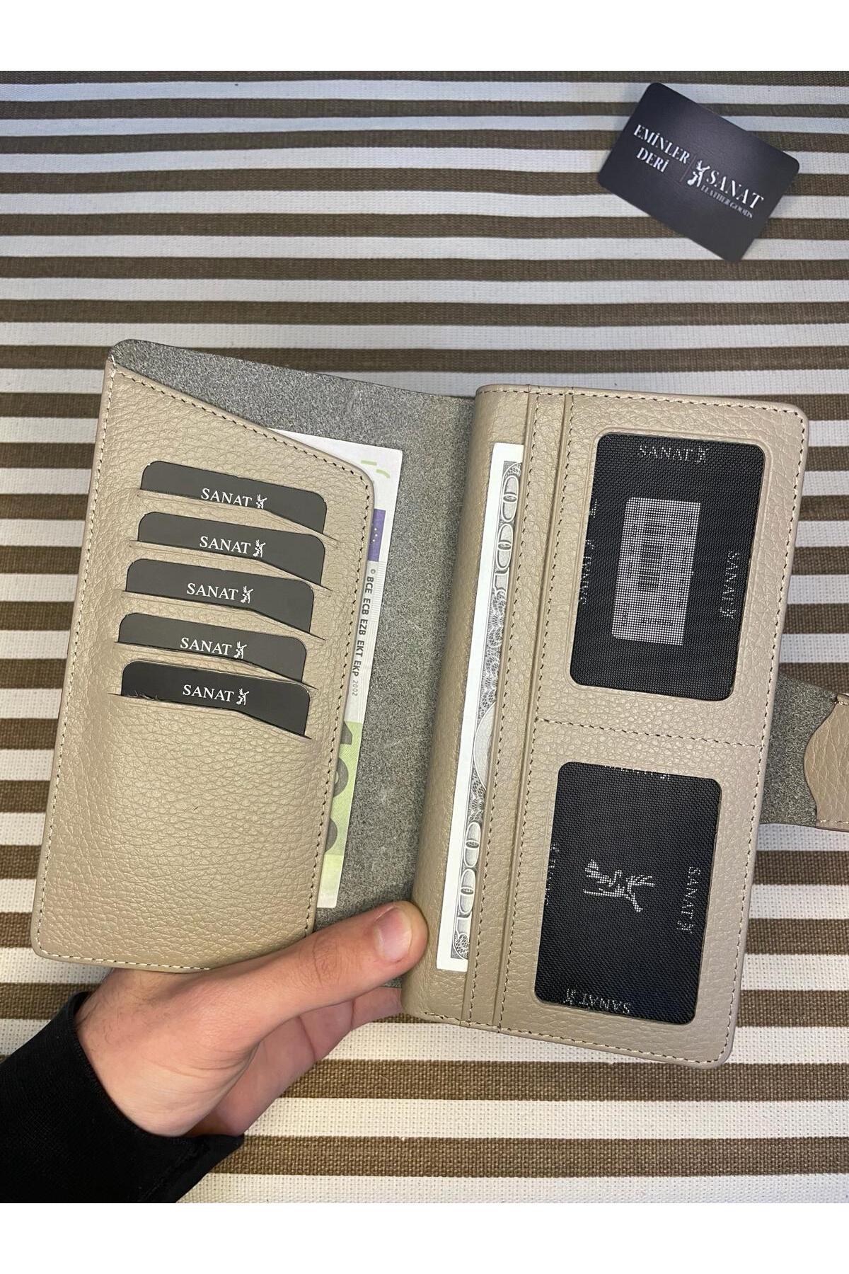 Orijinal Deri Patlı Unisex Portföy Deri Cüzdan SANAT LEATHER