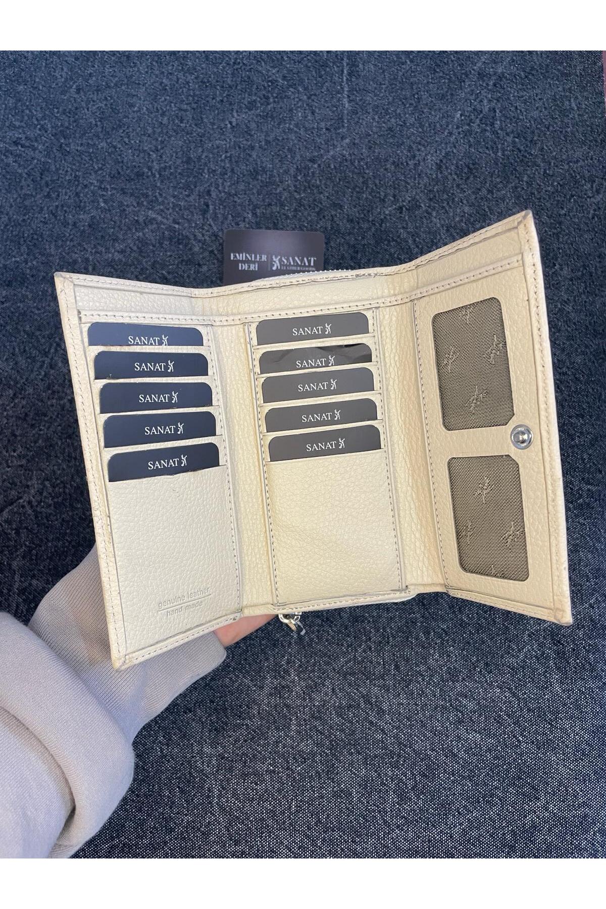 SL-2138 hakiki deri çok kartlıklı ve fermuarlı  cüzdan (16,5 cm/9cm) SANAT