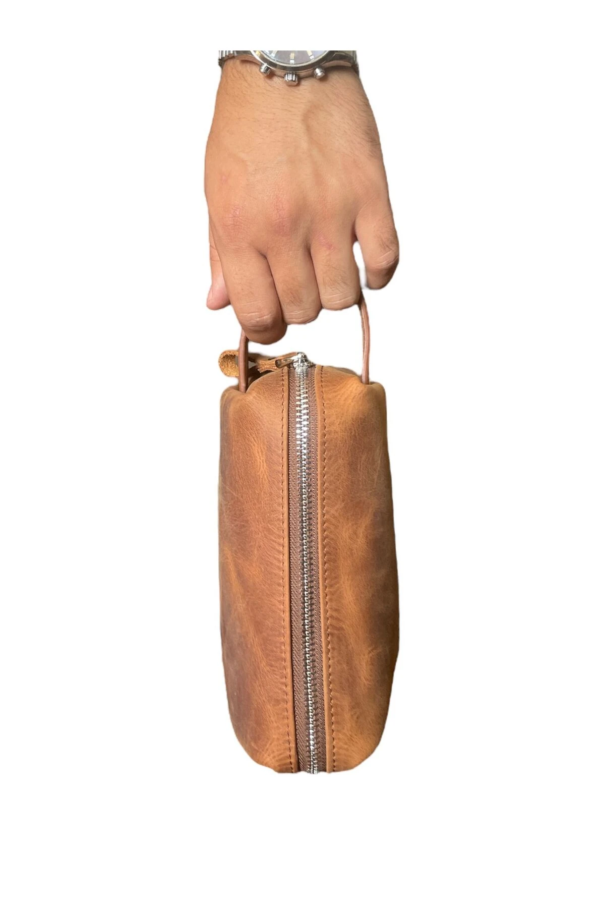 UNİSEX Hakiki Deri Portföy Clutch şık ve nazik Traş Kozmetik Bakım Ve Günlük El Çantası 19X9X10