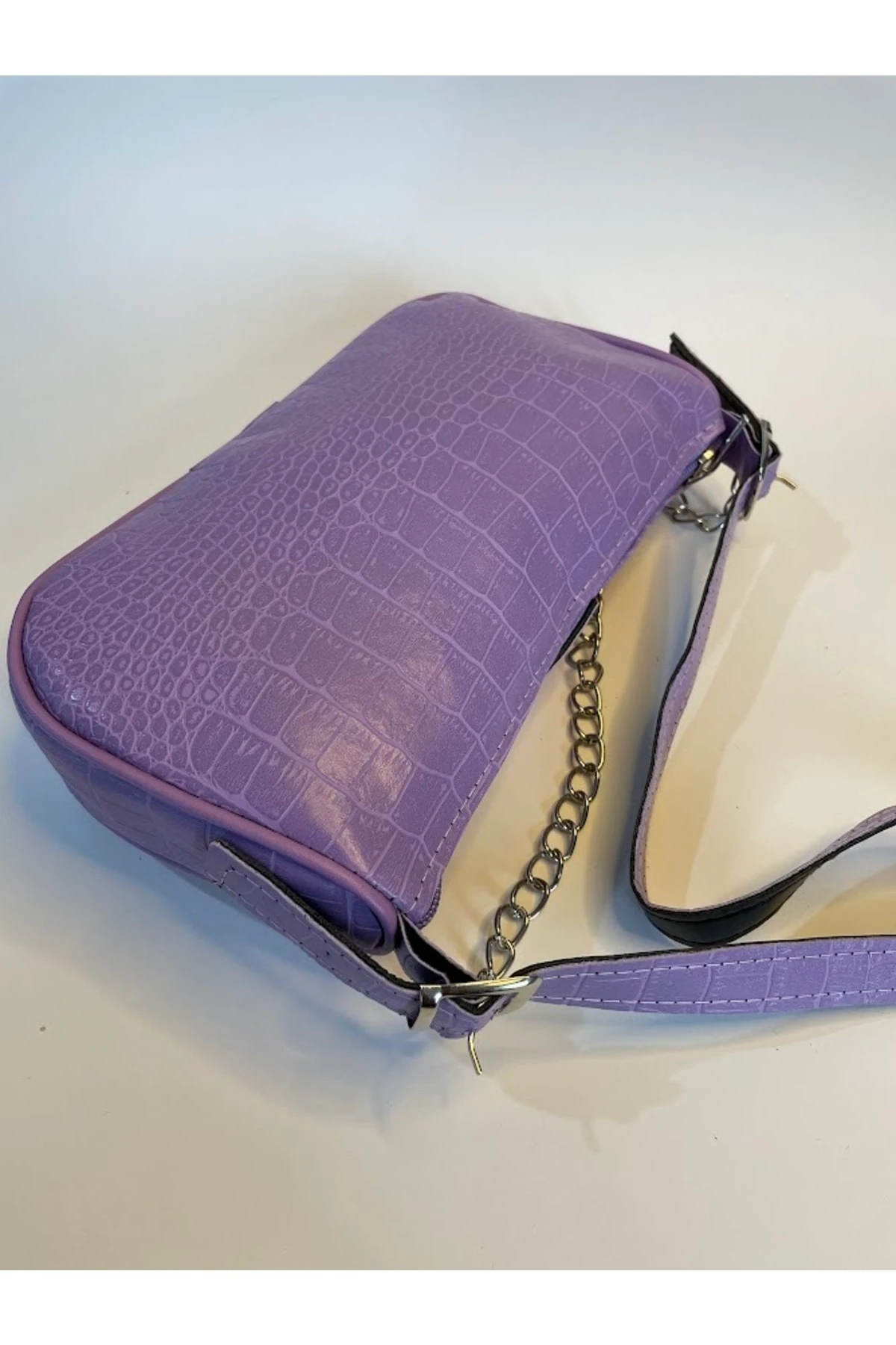 Sl-704 Zincirli Kroko Baget Astarsız Omuz Çantası