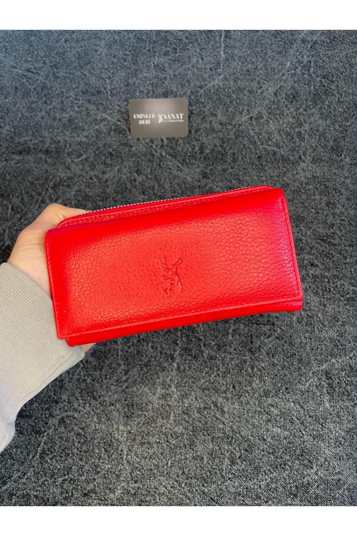 SL-2138 hakiki deri çok kartlıklı ve fermuarlı  cüzdan (16,5 cm/9cm) SANAT