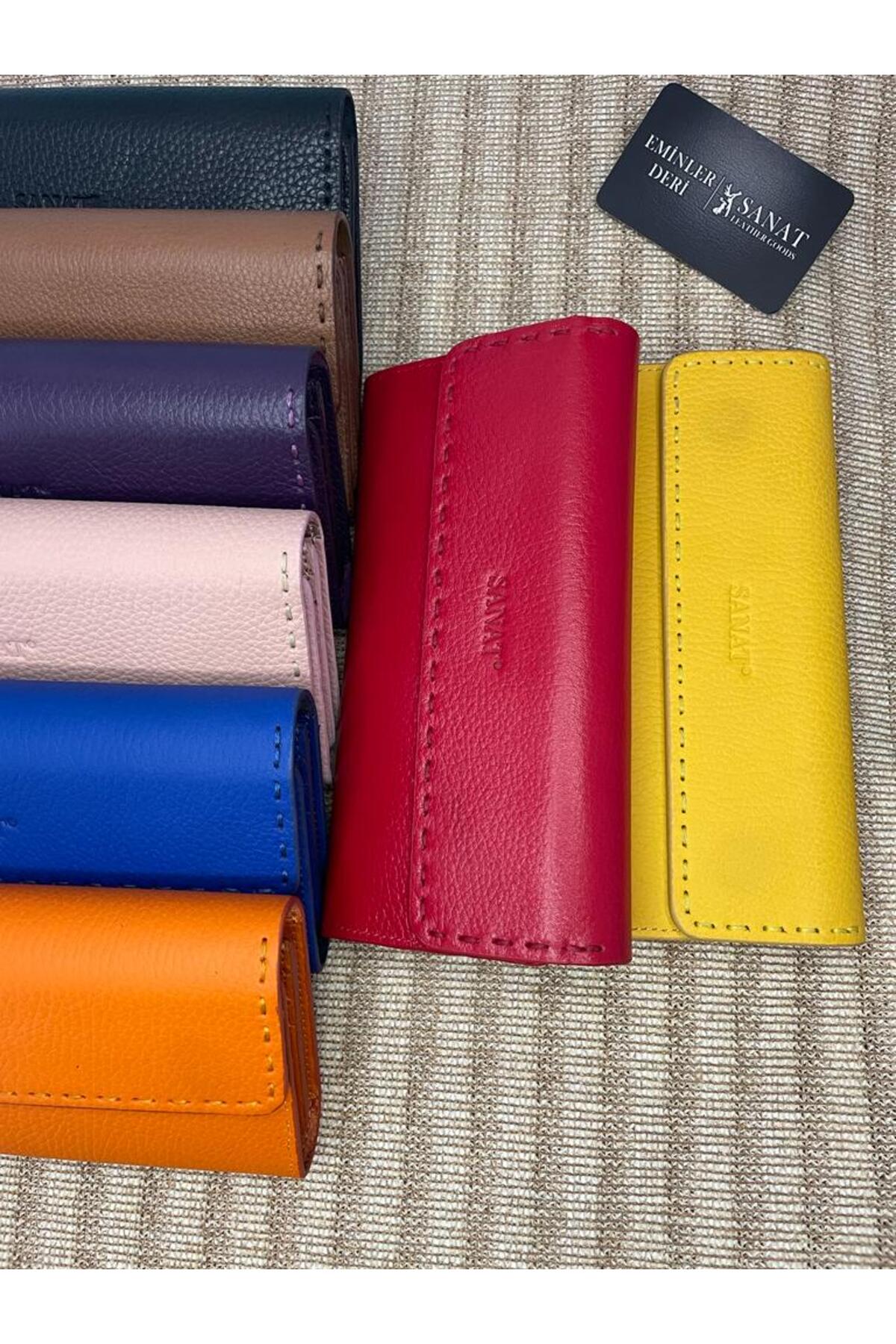 SL-2160 hakiki deri telefon bölmeli YAZ SEZONU örgülü kadın cüzdanı SANAT LEATHER