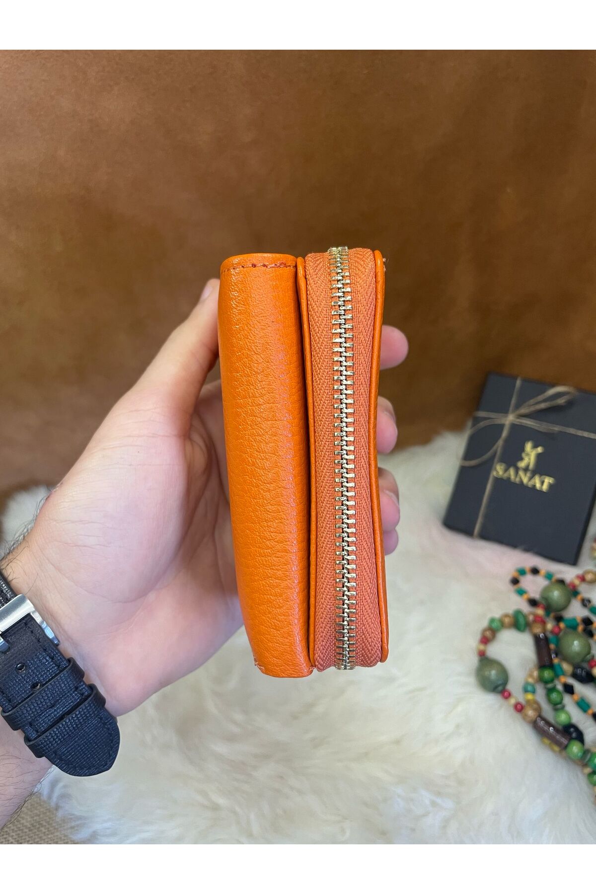 SL-03 Hakiki deri şık küçük kadın cüzdanı 12cm X 8cm