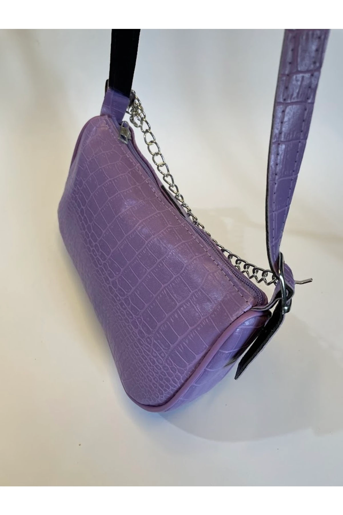 Sl-704 Zincirli Kroko Baget Astarsız Omuz Çantası