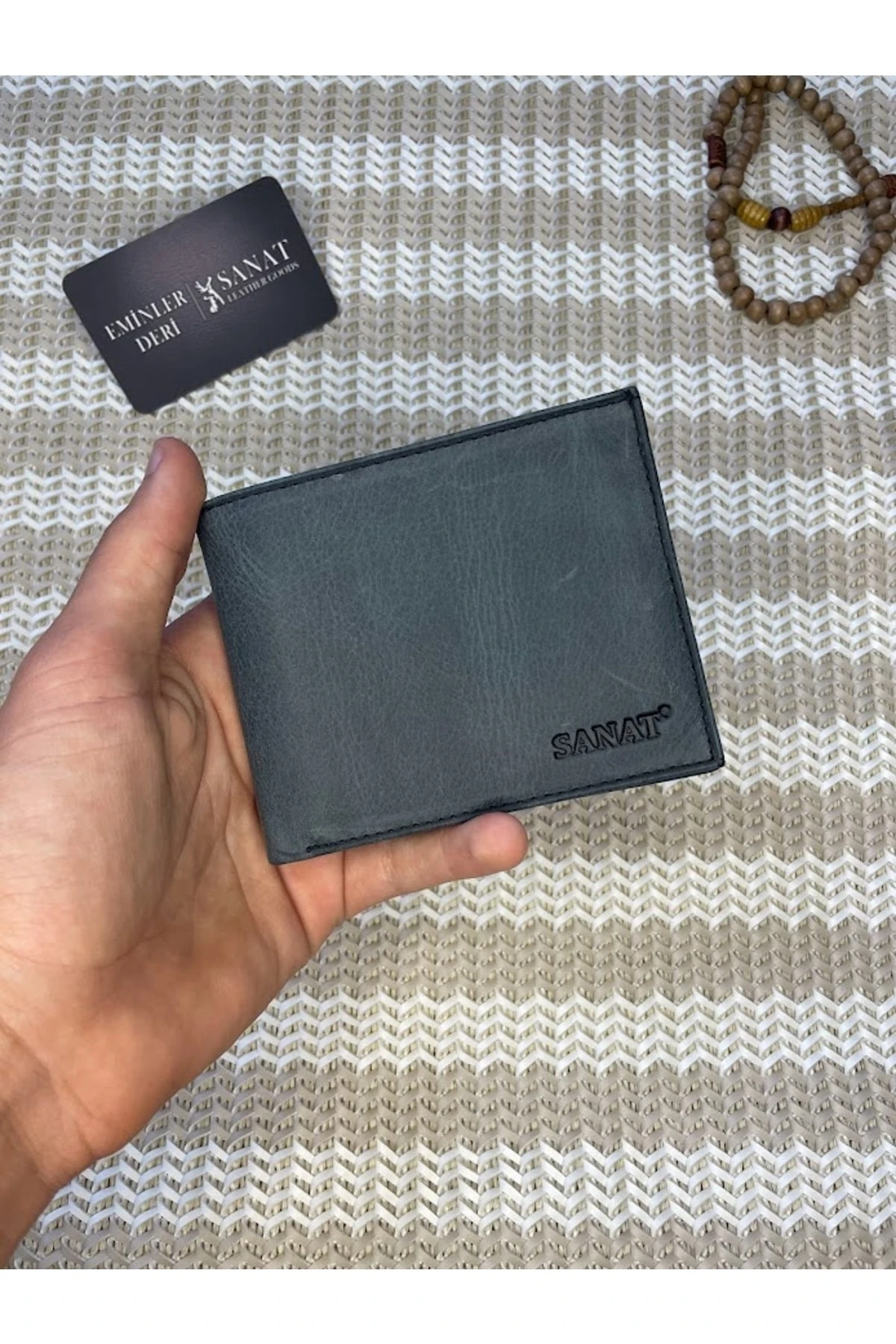 Hakiki deri klasik erkek cüzdan siyah