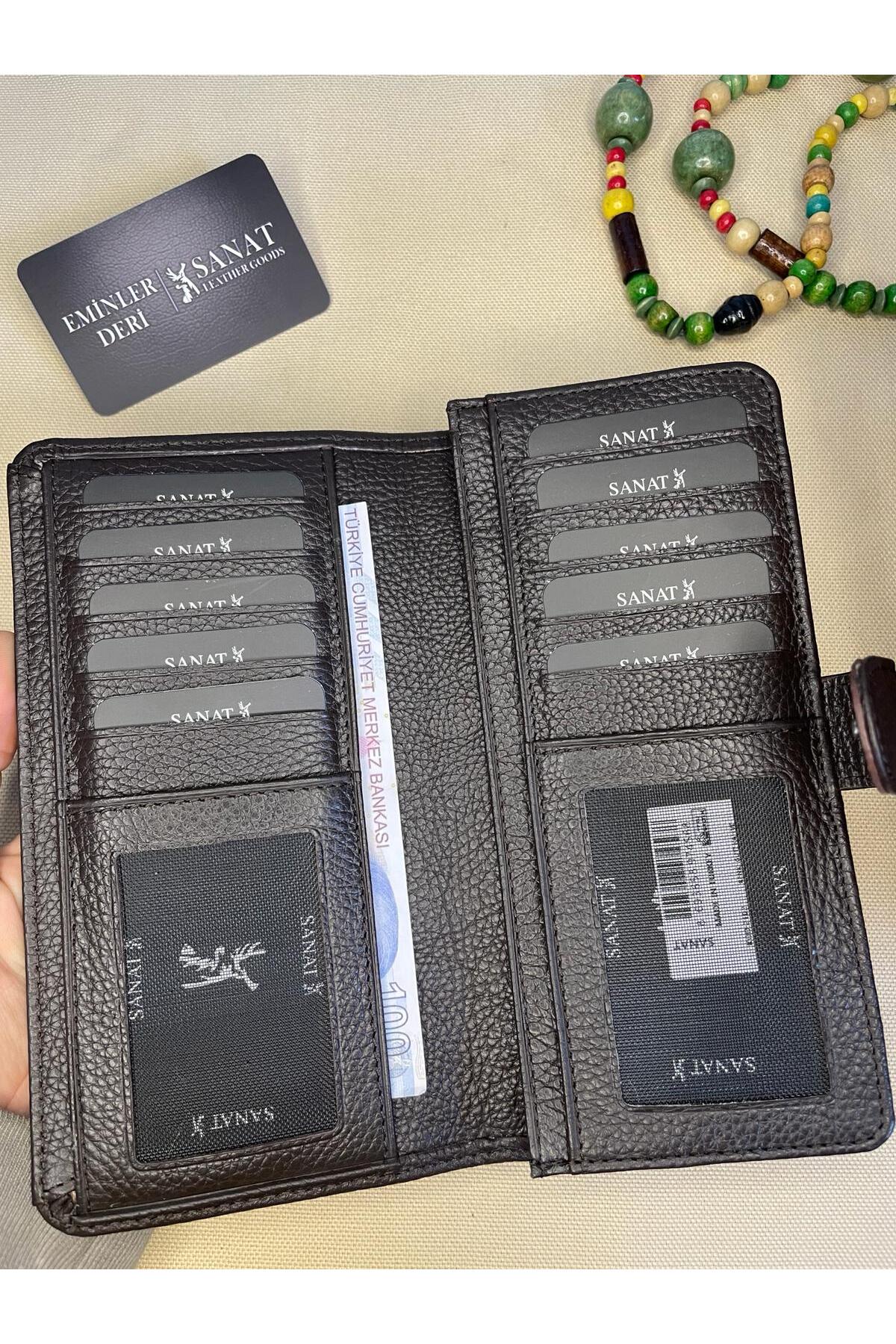 SL-2102 UNİSEX 19cm×9,5cm telefon bölmeli ehliyet/kimlik bölmeli hakiki deri cüzdan