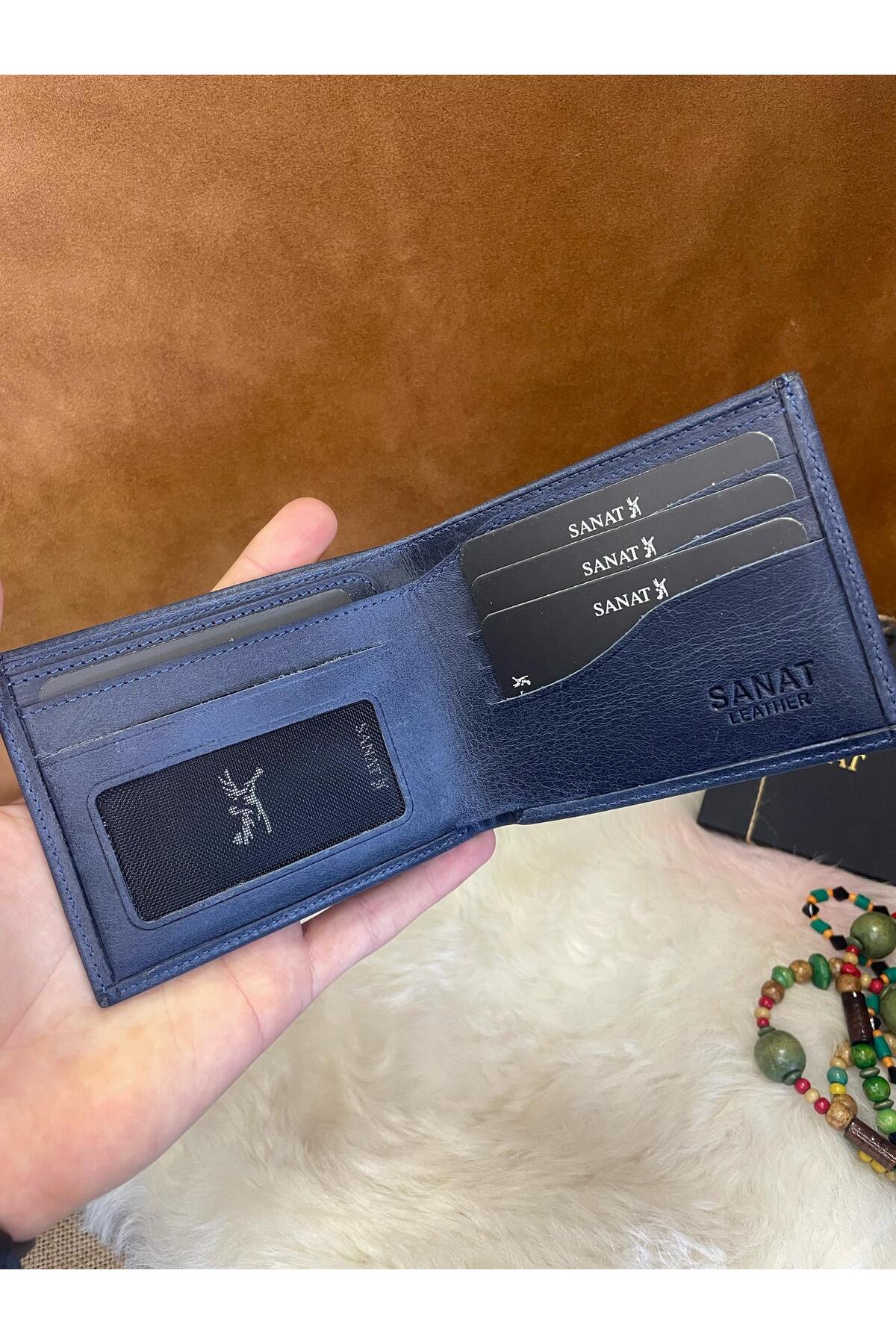 SL-609 hakiki deri dalgalı kartlıklı kimlik,ehliyet bölmeli içten extra kartlıklı erkek cüzdan