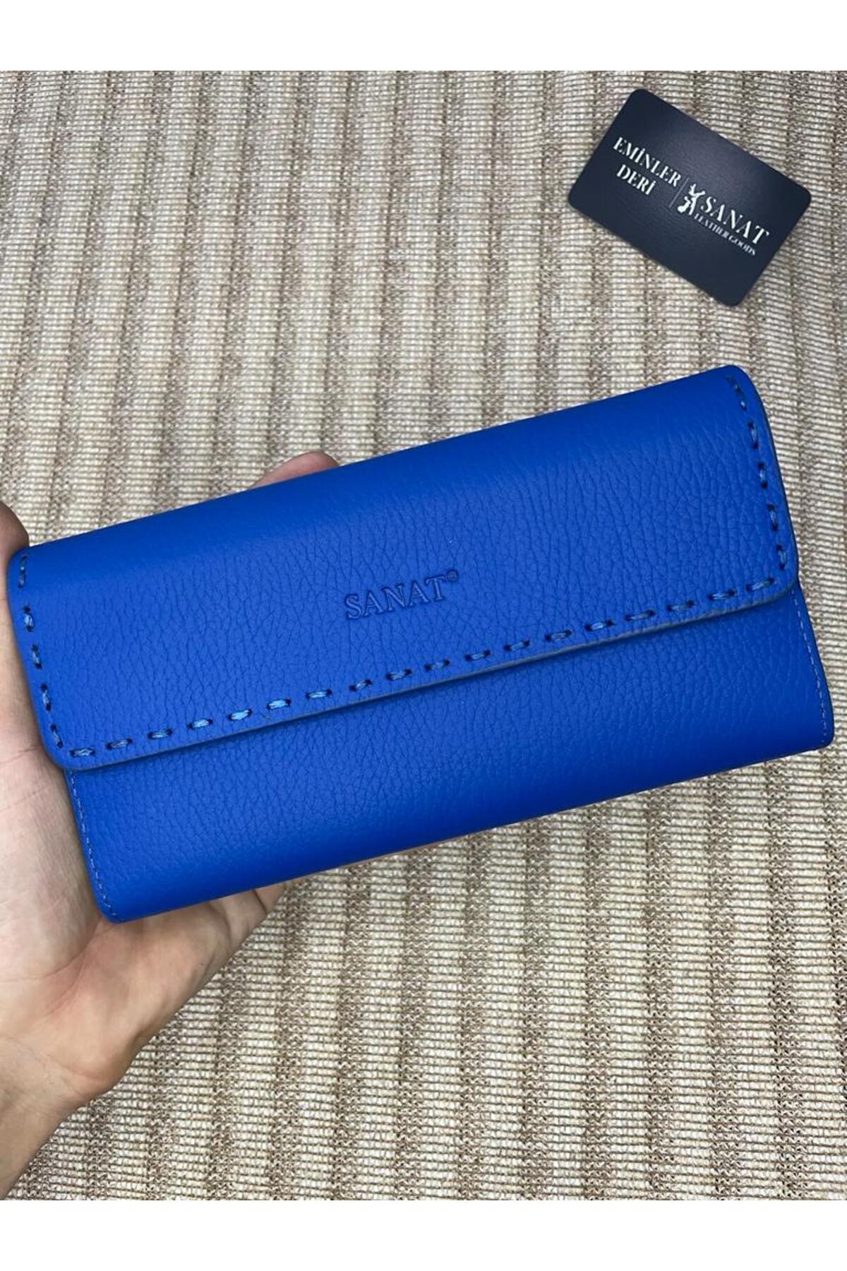 SL-2160 hakiki deri telefon bölmeli YAZ SEZONU örgülü kadın cüzdanı SANAT LEATHER