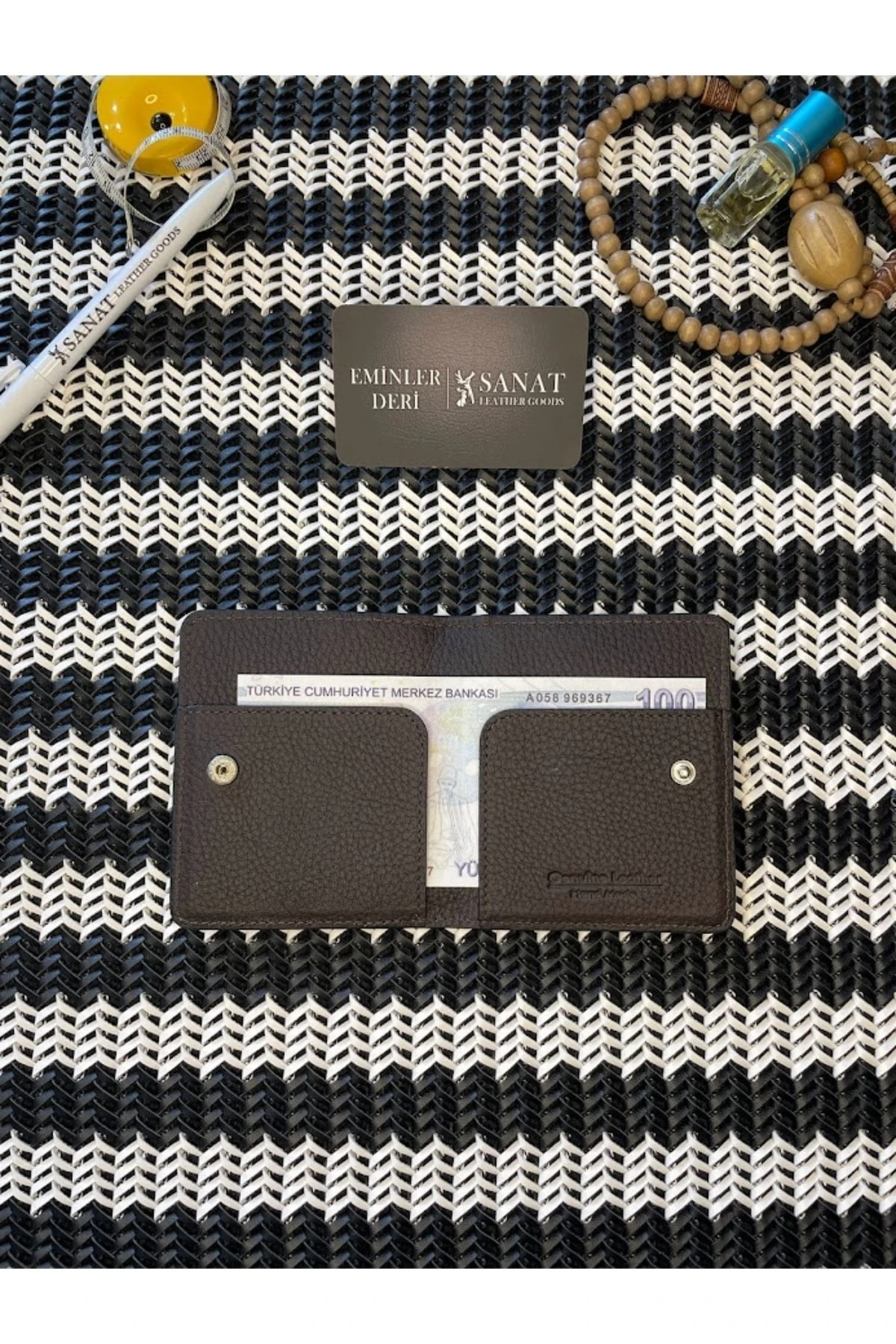 Sl-639 Model HAKİKİ DERİ ERKEK KARTLIK ÇITÇITLI