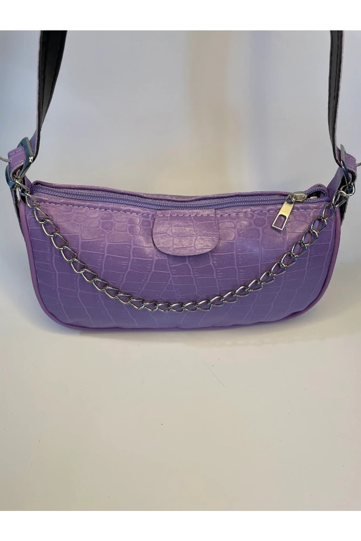 Sl-704 Zincirli Kroko Baget Astarsız Omuz Çantası