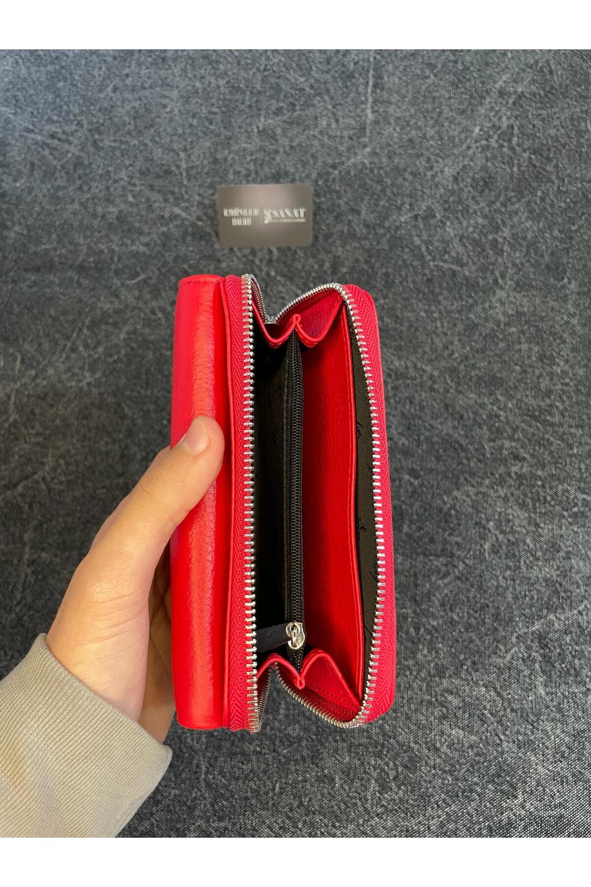 SL-2138 hakiki deri çok kartlıklı ve fermuarlı  cüzdan (16,5 cm/9cm) SANAT