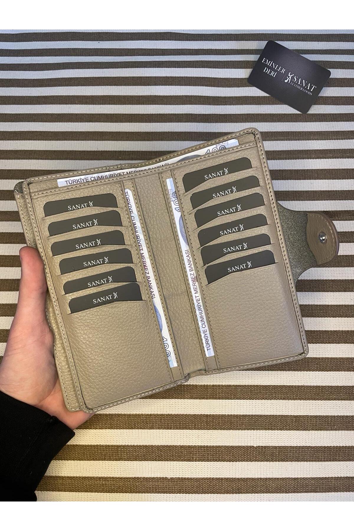 Orijinal Deri Patlı Unisex Portföy Deri Cüzdan SANAT LEATHER